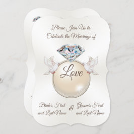 Adorável Anel Diamond Ring Love Bird Convites para