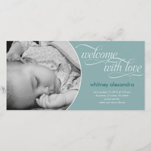 Adorável Anúncio de Nascimento do Bebê - Azul