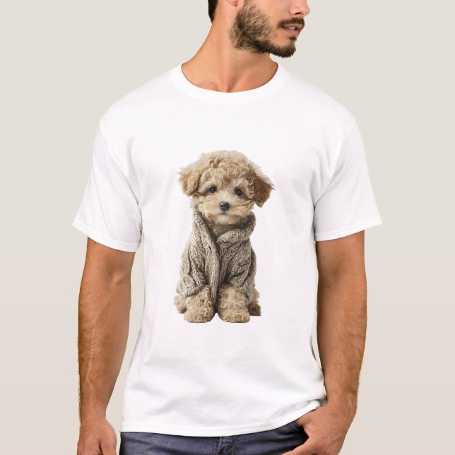 Adorável cachorrinho de Poodle Toy em Suéter de Tr (Frente)