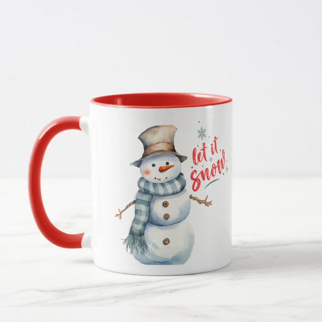 Adorável Caneca de Natal Snowman (Esquerda)