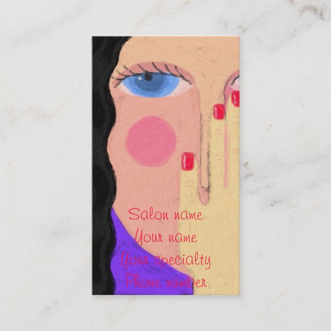 Adorável Cartão de visita de tecnologia Nail (Frente)