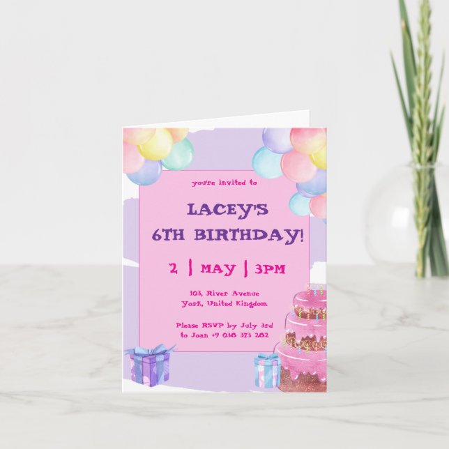 Adorável Celebração Aberta Convite de Aniversário (Frente)