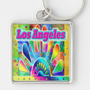 Adorável Chaveiro de Los Angeles Sun & Palms