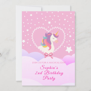 Adorável Convite de Aniversário do Unicórn
