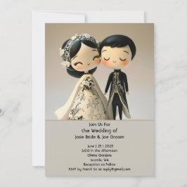 Adorável convite de casamento tradicional de casai