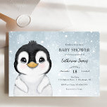 Adorável convite para Chá de fraldas de Pinguim de<br><div class="desc">Chá de fraldas com um adorável pinguim de aquarela. Personalize com suas informações ou clique em "clique para personalizar mais" para ajustar o tipo de fonte,  o tamanho e a cor.</div>