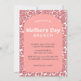 Adorável convite para Dia de as mães Floral Rosa B