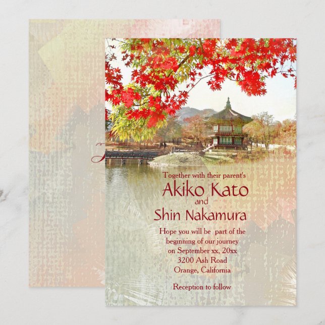 Adorável Convite Personalizado De Casamento Pensad (Frente/Verso)