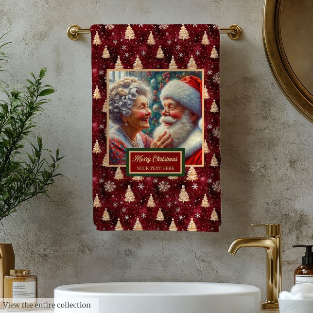 Adorável Cranberry Red Dourada Tree Toalha (Lovely Cranberry Red Gold Tree Bath Towel)