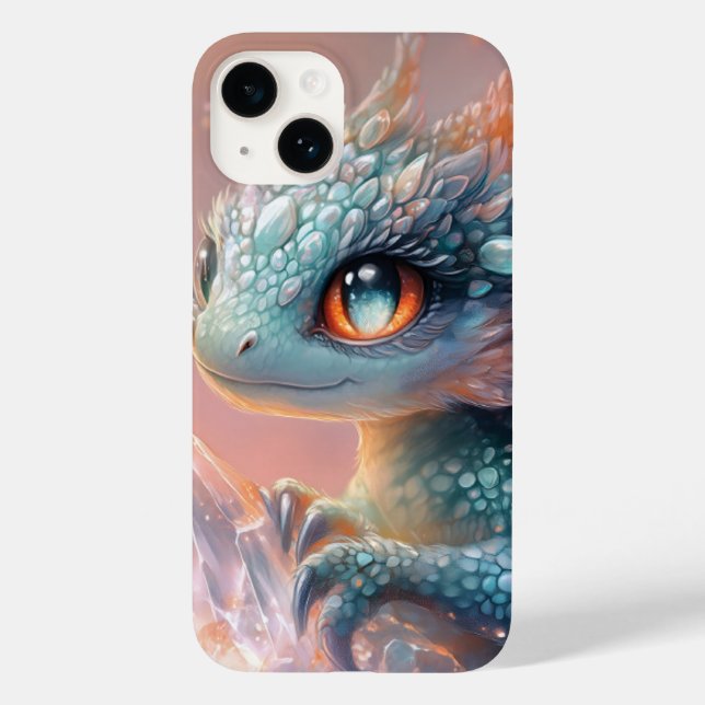 Adorável Dragão Bebê com Crystal Gem: Arte Fantást (Verso)