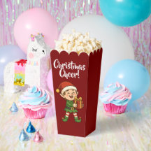 Adorável Elfo de Natal com Caixa de Presente