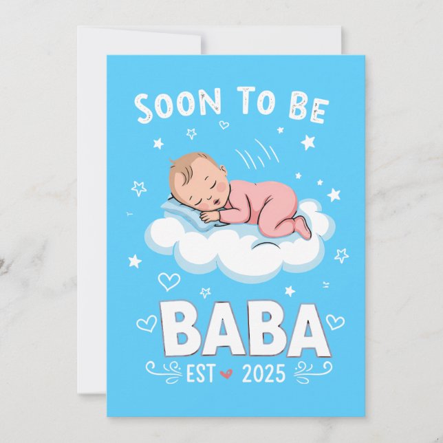 Adorável em breve ser Baba - Anúncio de gravidez (Frente)