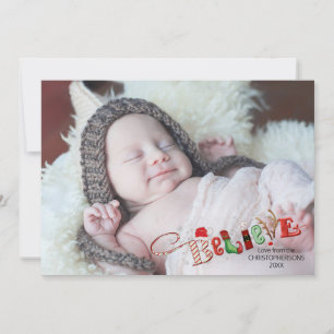 Adorável Espírito de Natal BELIEVE Uma Foto