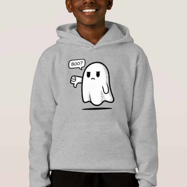 Adorável Fantasma Dizendo ‘Boo?’ – Suéter de Hallo (Frente)