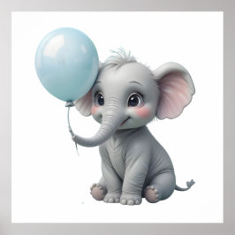 Adorável Impressão de Elefante para Berçário de Be