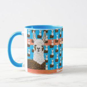 Adorável Mãe Llama Eu Te Amo Uma Caneca De Chocola