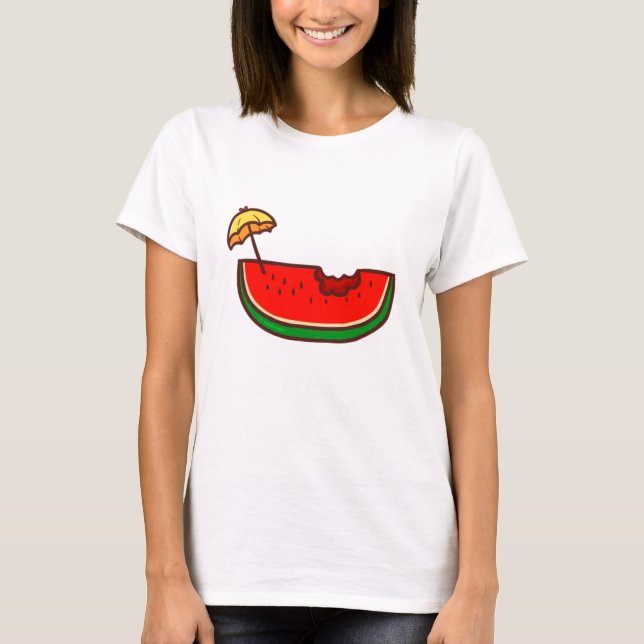 Adorável Melancia Summer Bebe T-Shirt (Frente)