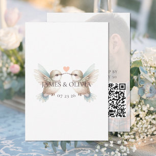 Adorável Nupção Adicionar Cartões RSVP de Código Q