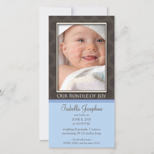 Adorável Pacote de Joy Birth Anúncio : (Frente)