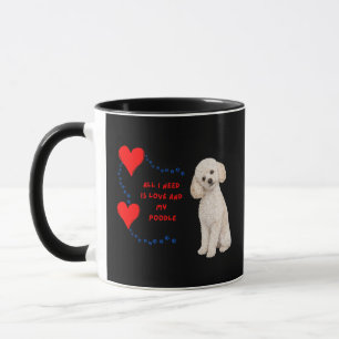 Adorável Poodle Branco   Caneca de Poodle Fotoreal