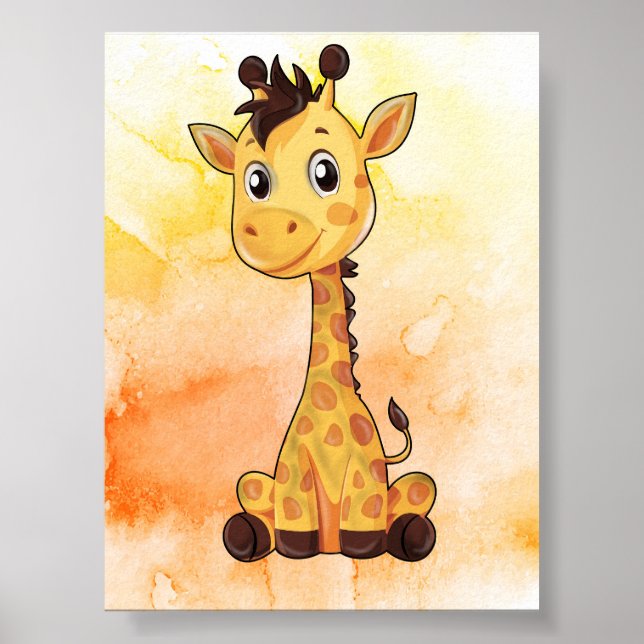 Adorável Poster de Bebê Girafa! Decoração Perfeita (Frente)