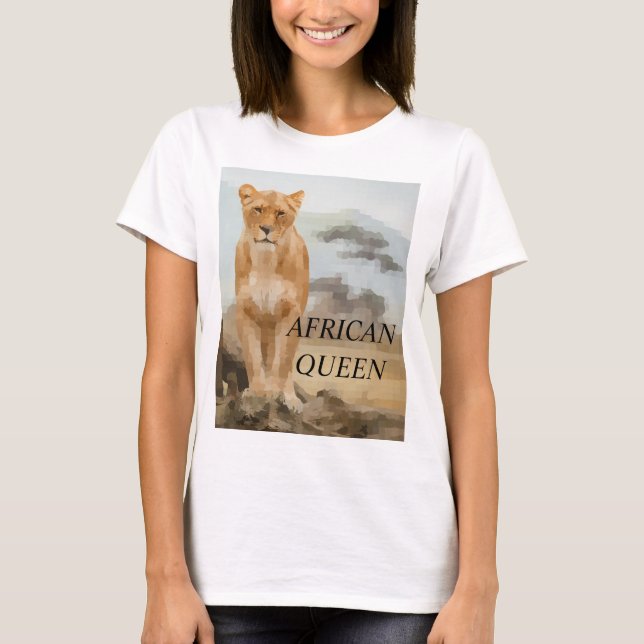 Adorável Rainha Africana T-Shirt (Frente)