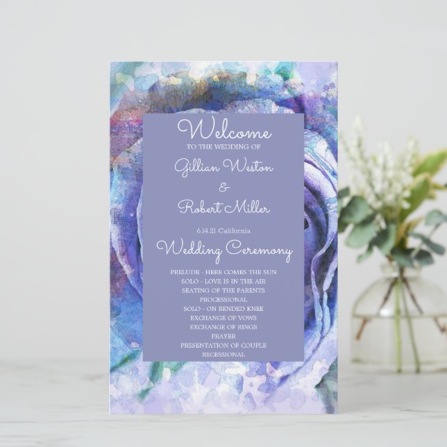 Adorável Rosa de Aquarela (Em pé/Frente)