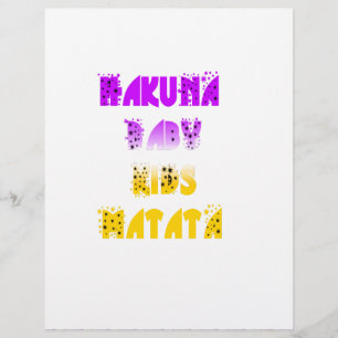 Adorável Roxo e Amarelo Hakuna Matata Baby Kids G