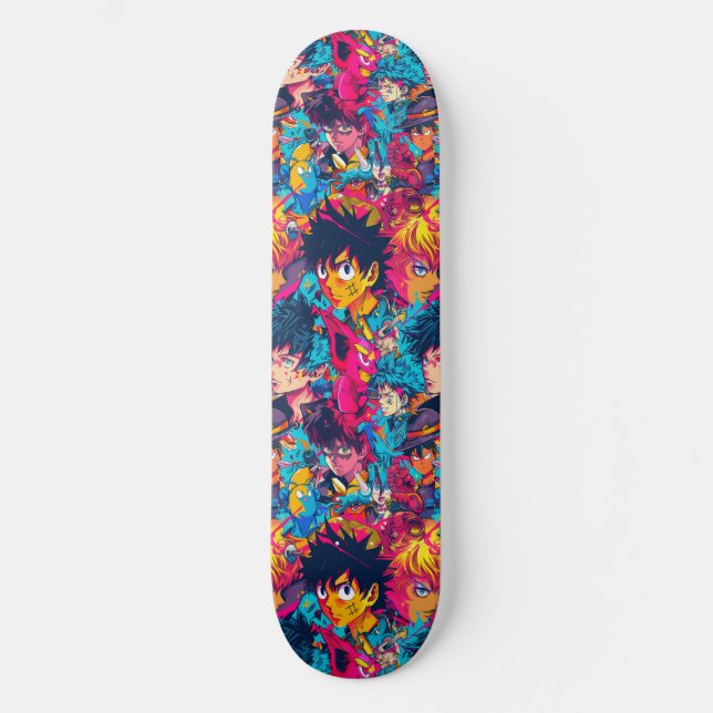 Adorável Skate com Padrão de Anime Japonês Manga (Frente)