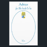 Adorável Sunflower Bride para ser um conselho<br><div class="desc">Apresentando uma bonito ilustração de girassol azul e amarelo,  esta noiva para ser cartão de conselho apresenta um belo texto azul dentro de um quadro circular azul e branco. Use os modelos para facilitar a personalização. Peça o seu hoje! Design do Convite: WeddingsbyRhoadie Floral trabalho de arte: AMBilustrações http://www.etsy.com/shop/AMBillustrations/</div>