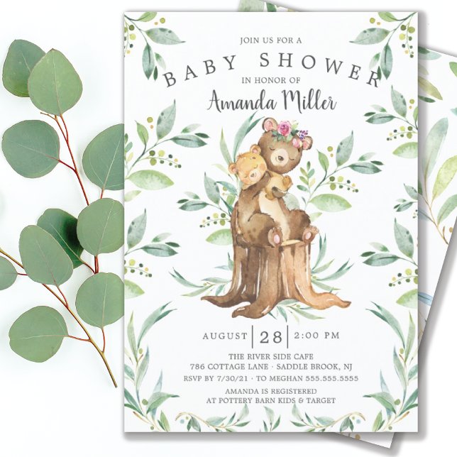 Adorável Urso Bebês e Convite para Chás de fraldas (Criador carregado)