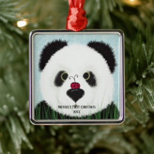 Adornável Enfeite de Metal de Urso Panda