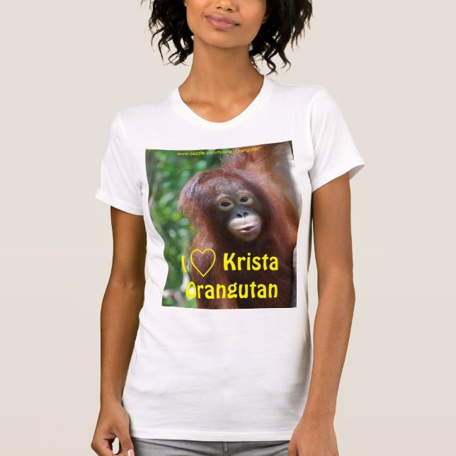 Adoro a camisa do Clube Fan de Krista Orangutan (Frente)