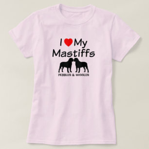 Adoro A Camisa Dos Meus Dois Cachorros Mastiff