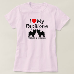 Adoro A Camisa Dos Meus Dois Cães De Papillon