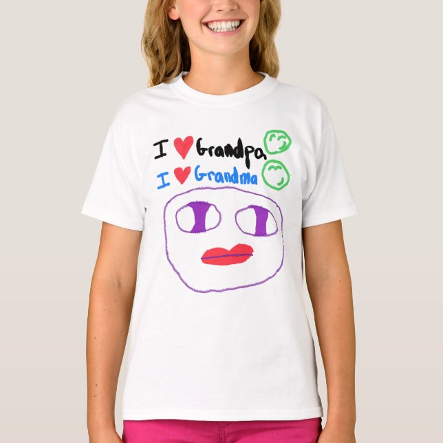 Adoro a camiseta da vovó e do vovô Kids (Frente)