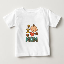 Adoro a camiseta do bebê da mamãe - Dia das Mães B