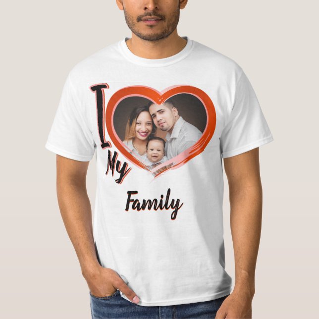 Adoro a minha Família de T-Shirt de presente perso (Frente)