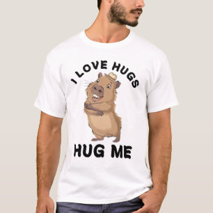 Adoro Abraços - Engraçada Camiseta Capybara