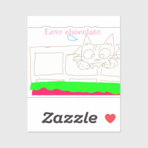 Adoro adesivo de chocolate