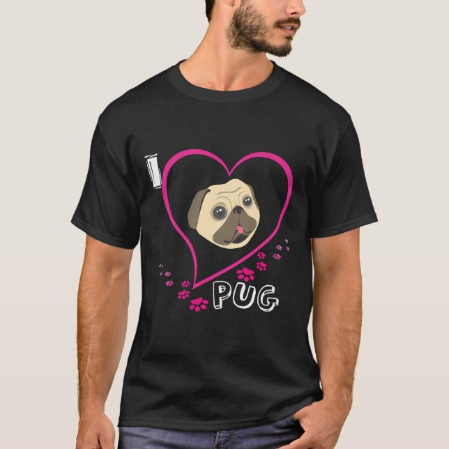 Adoro Camisa Clássica de Camisa do PUG 95 (Frente)