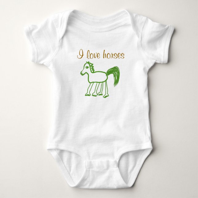 Adoro Camisa De Criança De Cavalos (Frente)