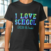 Adoro Camiseiros Escolares Nome 5 Grau T-Shirt