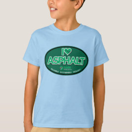 Adoro Camiseta Asfalto Crianças - Azul