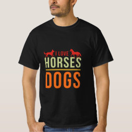 adoro camiseta clássica de cachorros-cavalos
