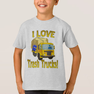 Adoro camiseta de lixo de caminhões de lixo