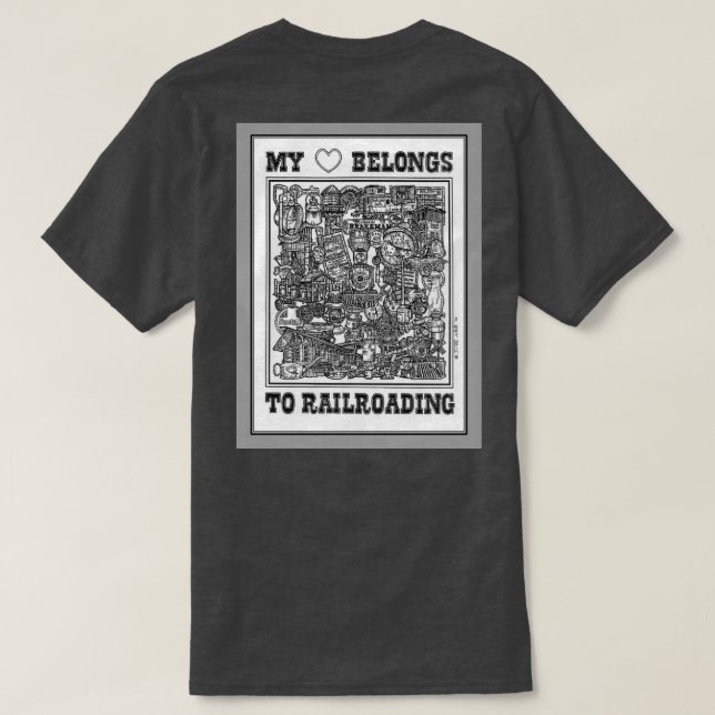 Adoro Camiseta De Trem (Verso do Design)