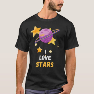 Adoro Camiseta Estrelas - Estilo Cósmico para Esar