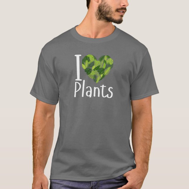 Adoro camiseta masculina de Plantas (Frente)