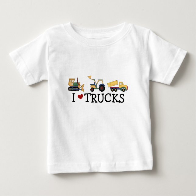 Adoro camisetas e presentes de caminhões (Frente)